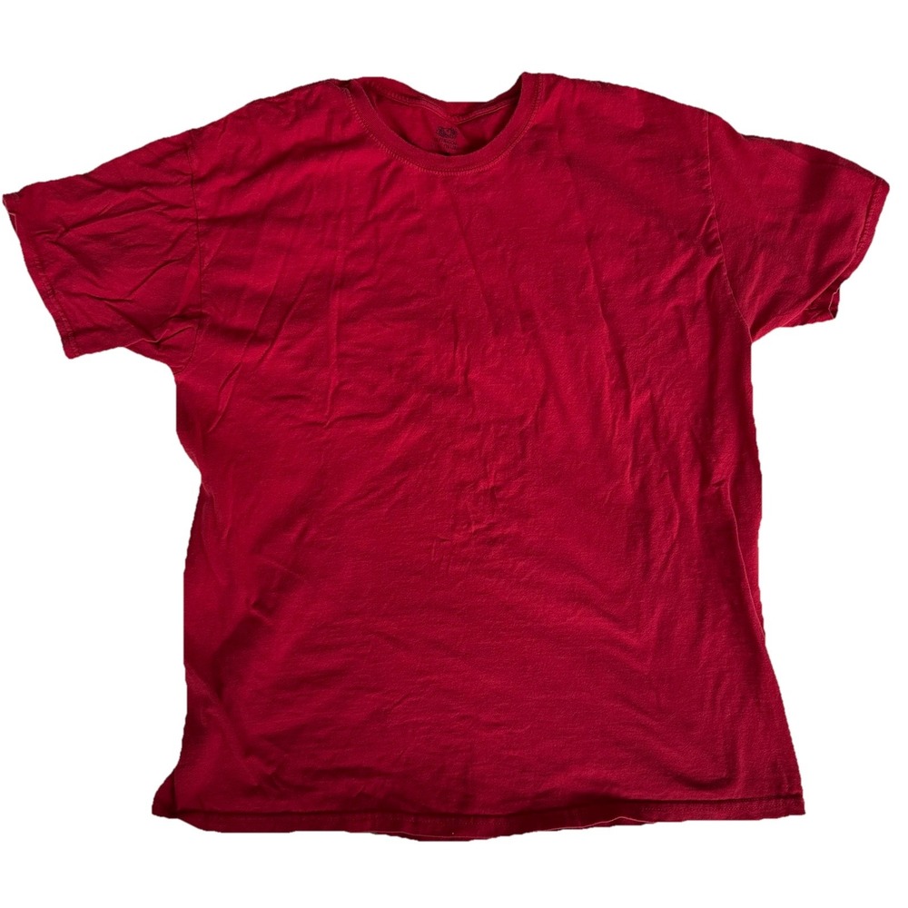 Blank Red Short Sleeve Large Fruit of the Loom Plain T Shirt